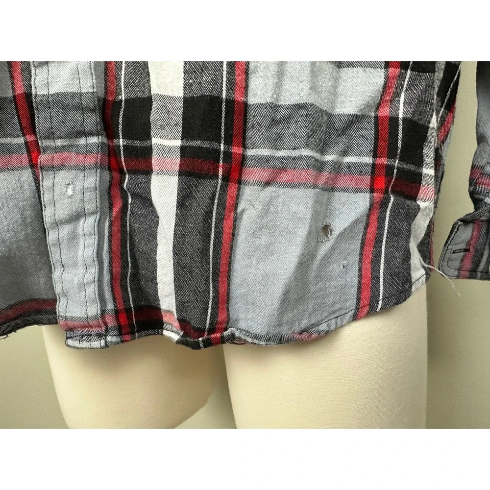 Vintage Levi's Better Clothes Plaid Flannel Shirt Mens Large Gray‎ Red Button Up